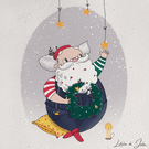 Père Noël apportant la joie de Noël